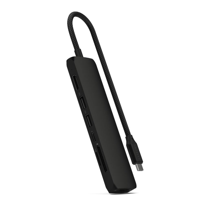 Satechi 7-in-1 USB-C Slim Multi-Port Adapter with Ethernet Black