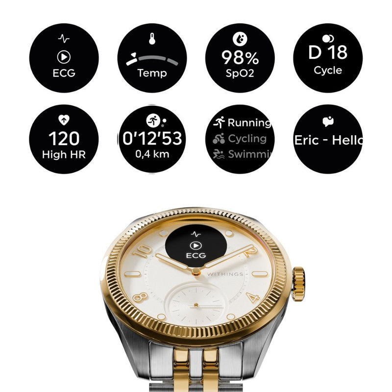Withings ScanWatch Nova - Brilliant Edition Gold Silver