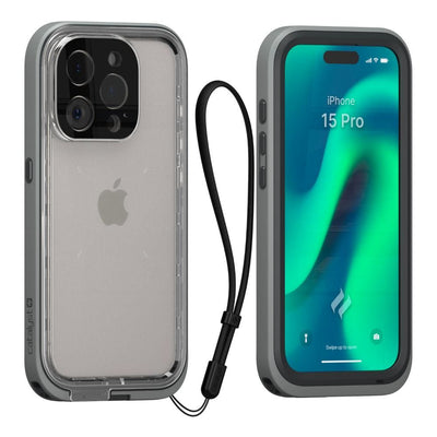 Catalyst Total Protection Waterproof Case for iPhone 15 Pro Max (Titanium Grey)