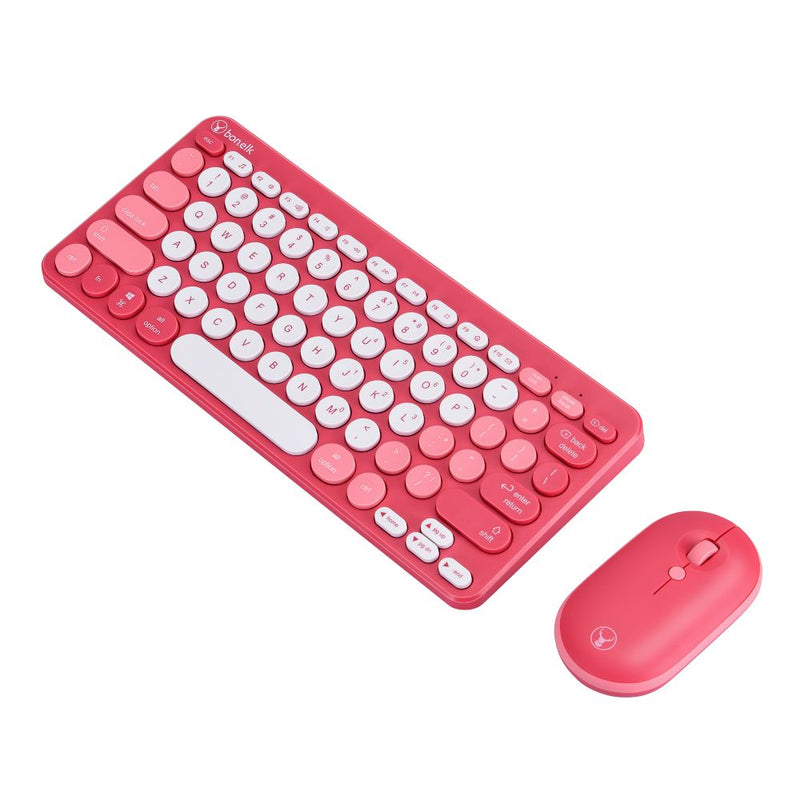 Bonelk Wireless Keyboard and Mouse Combo, Compact, KM-383 Red