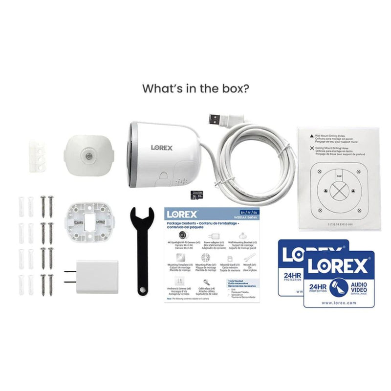 Lorex 4K Spotlight Indoor/Outdoor Wi-Fi Security Camera with Smart Security Lighting