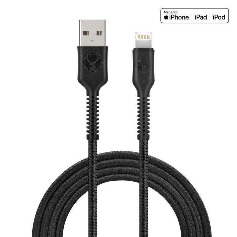 Bonelk Long-Life Easy Grip USB-A to Lightning Cable 1.2m Black