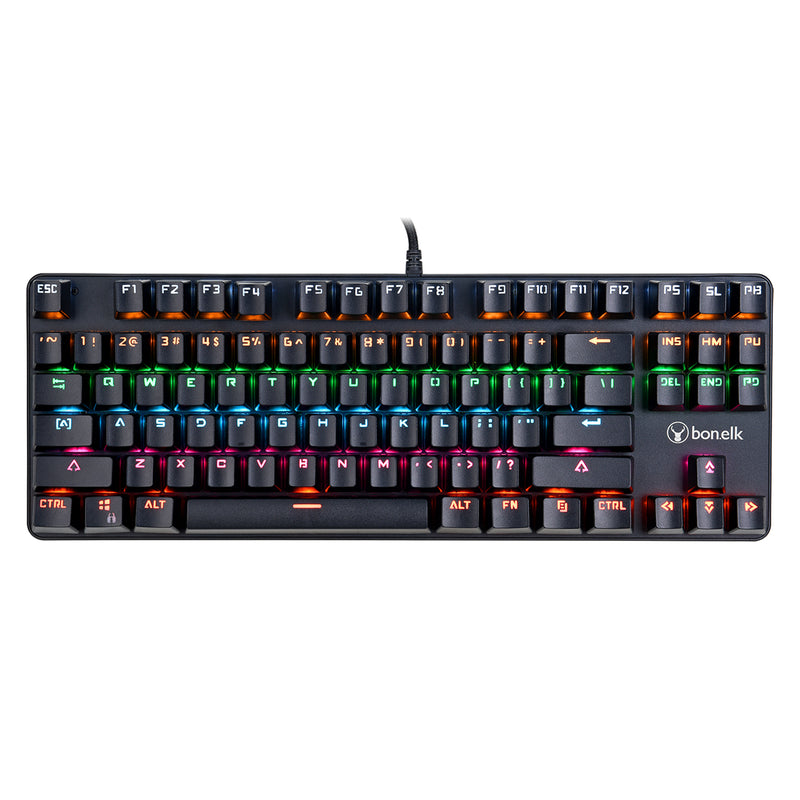 Bonelk Gaming Mechanical Compact Wired RGB LED Keyboard (Black)