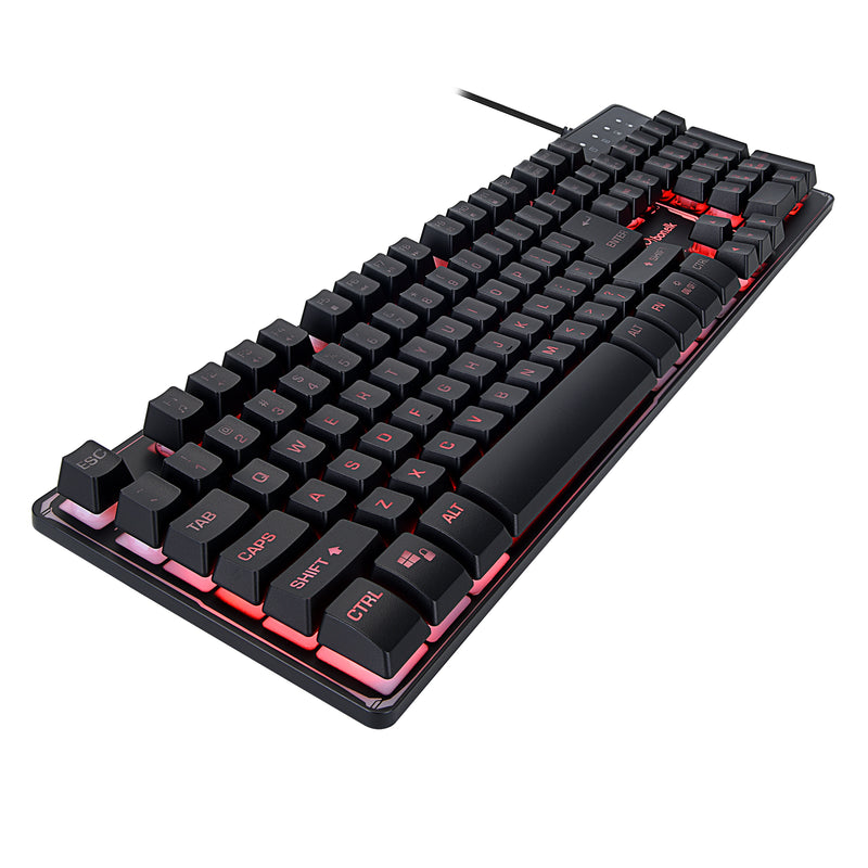 Bonelk K-308 Gaming LED Backlit Keyboard, USB, Full Size (Black)