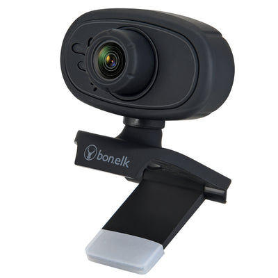 Bonelk USB Webcam, Clip On, 720p (Black)