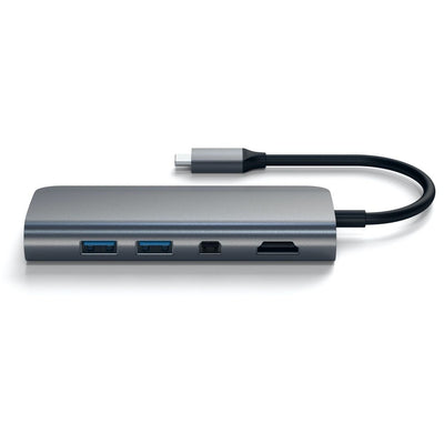Satechi USB-C Multimedia Adapter 4K Ethernet Display-Port - Space Grey Space Grey