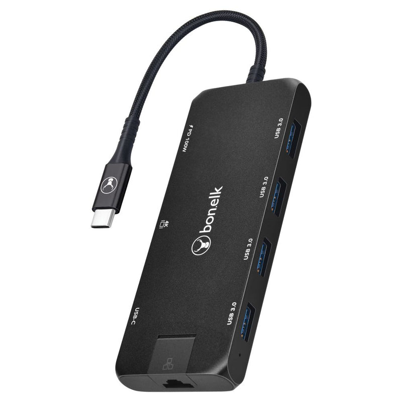 Bonelk Long-Life USB-C to 8-in-1 Multiport Hub Black