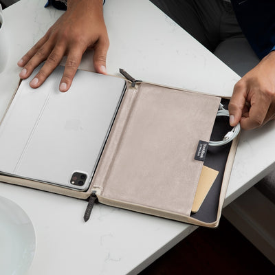 Twelve South BookBook Cover for 12.9" iPad Pro + Keyboard (Cream Lining)