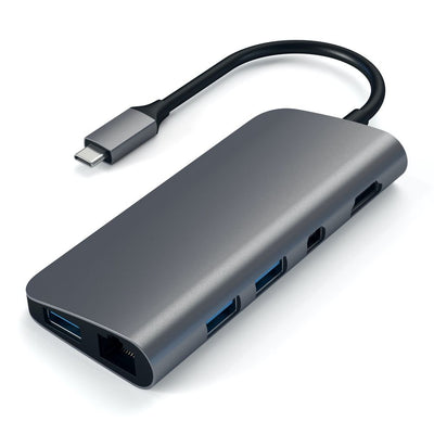 Satechi USB-C Multimedia Adapter 4K Ethernet Display-Port - Space Grey Space Grey