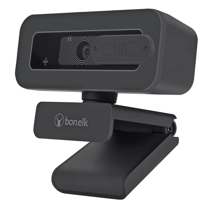 Bonelk USB Webcam Pro, Clip On, 1080p (Black)