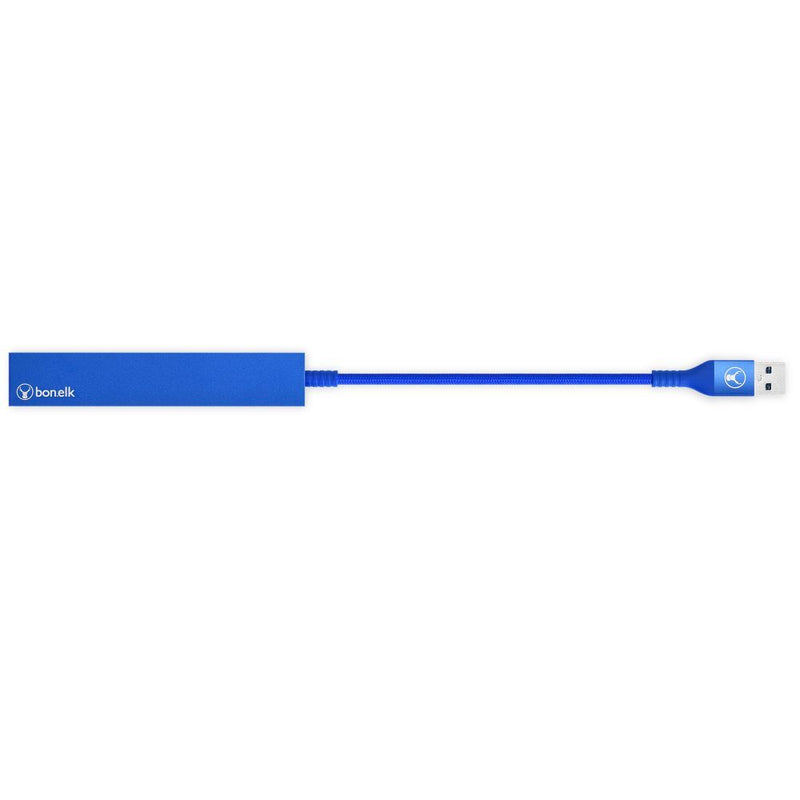 Bonelk Long-Life USB-A to 4 Port USB 3.0 Slim Hub Blue