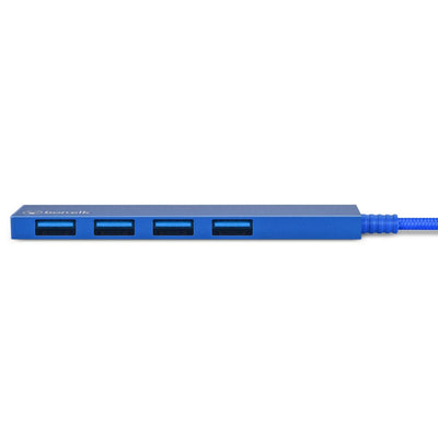 Bonelk Long-Life USB-C to 4 Port USB 3.0 Slim Hub Blue