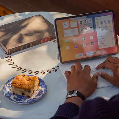 Twelve South BookBook Cover for 12.9" iPad Pro + Keyboard (Cream Lining)